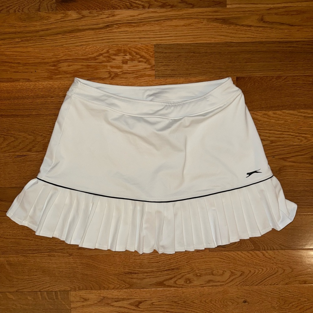 White Pleated Golf Skort
